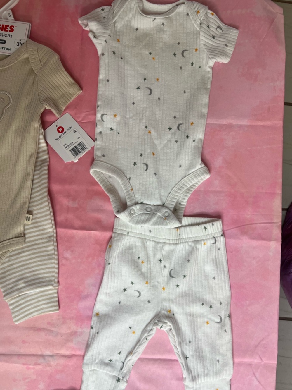 Baby Boy 8pc Bundle 3M Carter's + NWT Huggies Neutral Set - Picture 4 of 5
